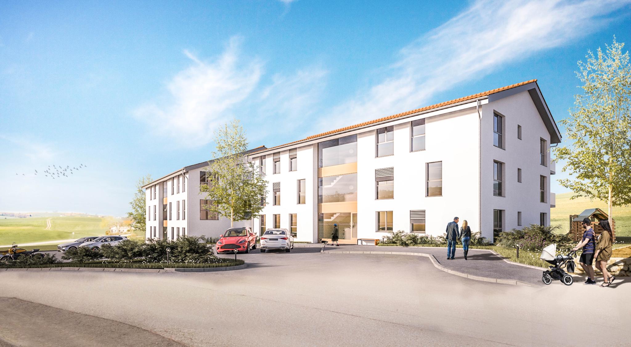 Promotion en cours de construction de 16 appartements entre Romont, Bulle et Fribourg !