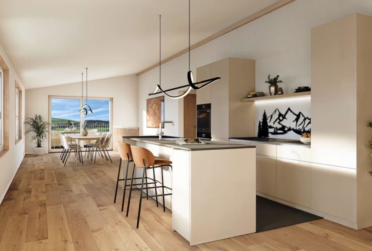 Magnifique attique 5,5 pièces avec une très belle vue campagne