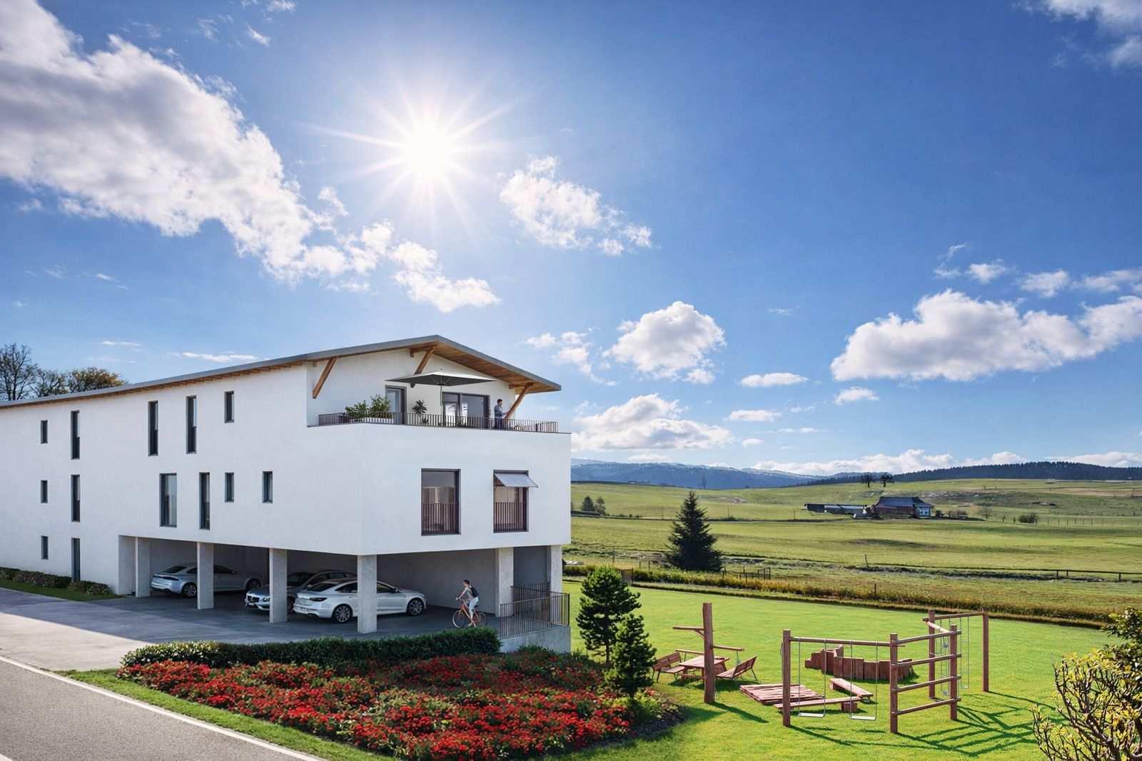 Magnifique attique 5,5 pièces avec une très belle vue campagne